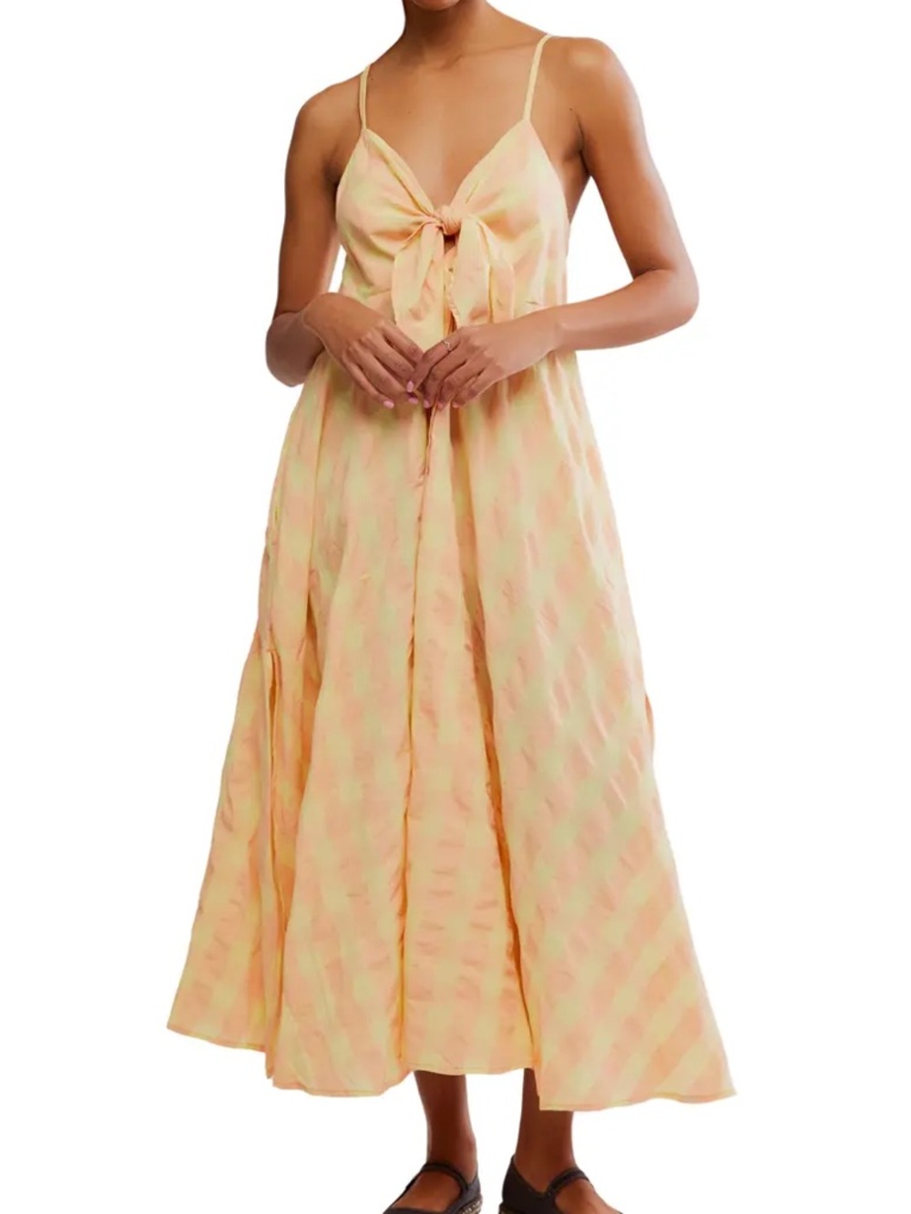 NWT Free People Gingham Cotton Seersucker Sundress